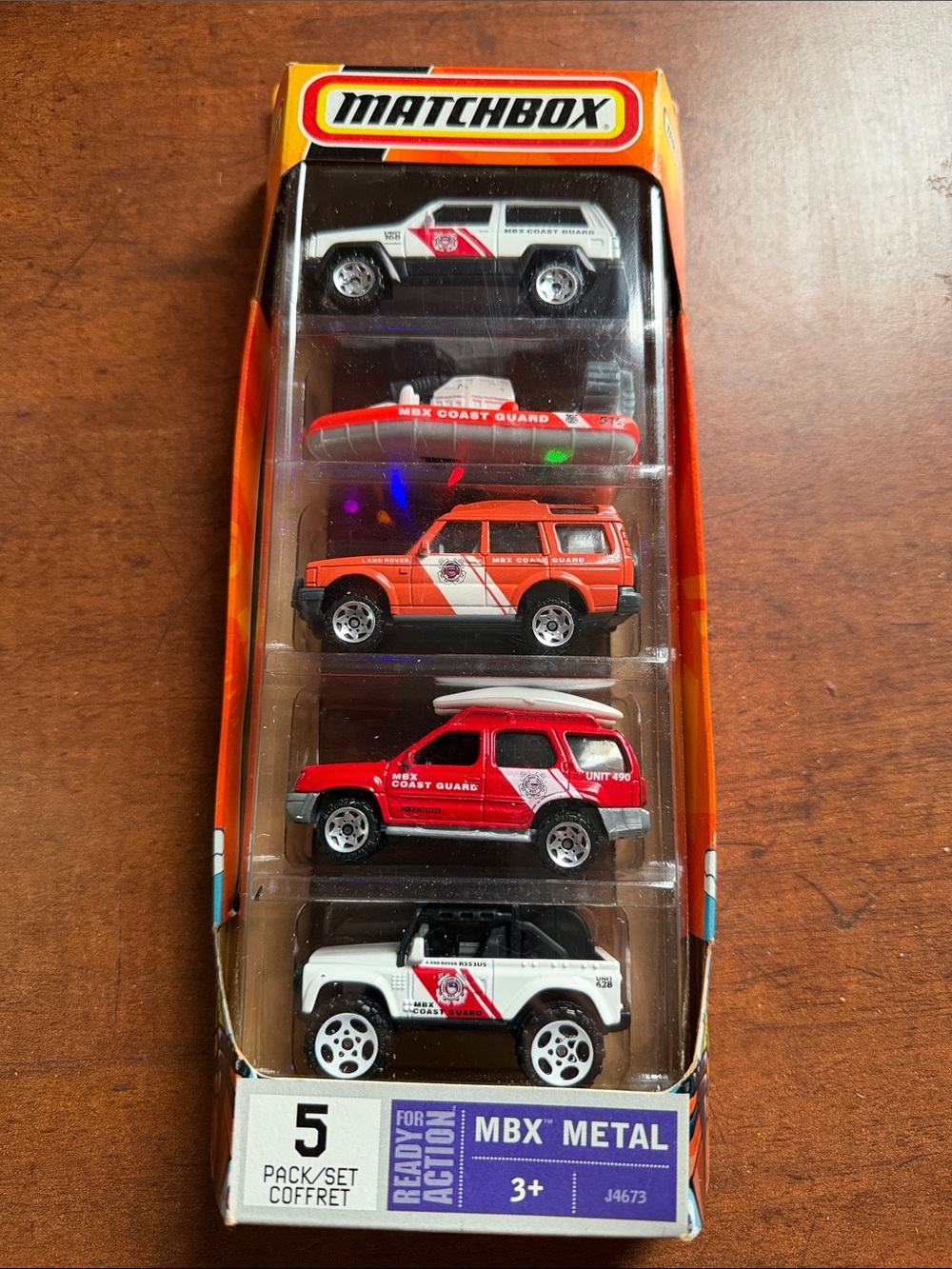 Matchbox Kids Coast Guard 5-Pack Toy Vehicle Set - Red, White, Orange, Black